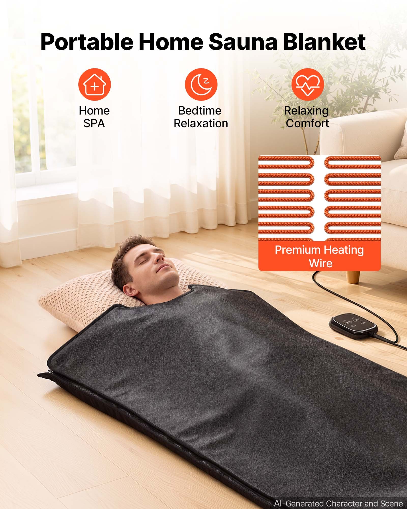 Infrared Sauna Blanket Portable - Manta de sauna infrarroja con piedras