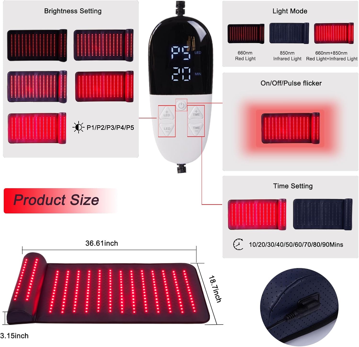 Estera de terapia de luz roja  - Red Light Therapy Mat Full Body reseña y precio